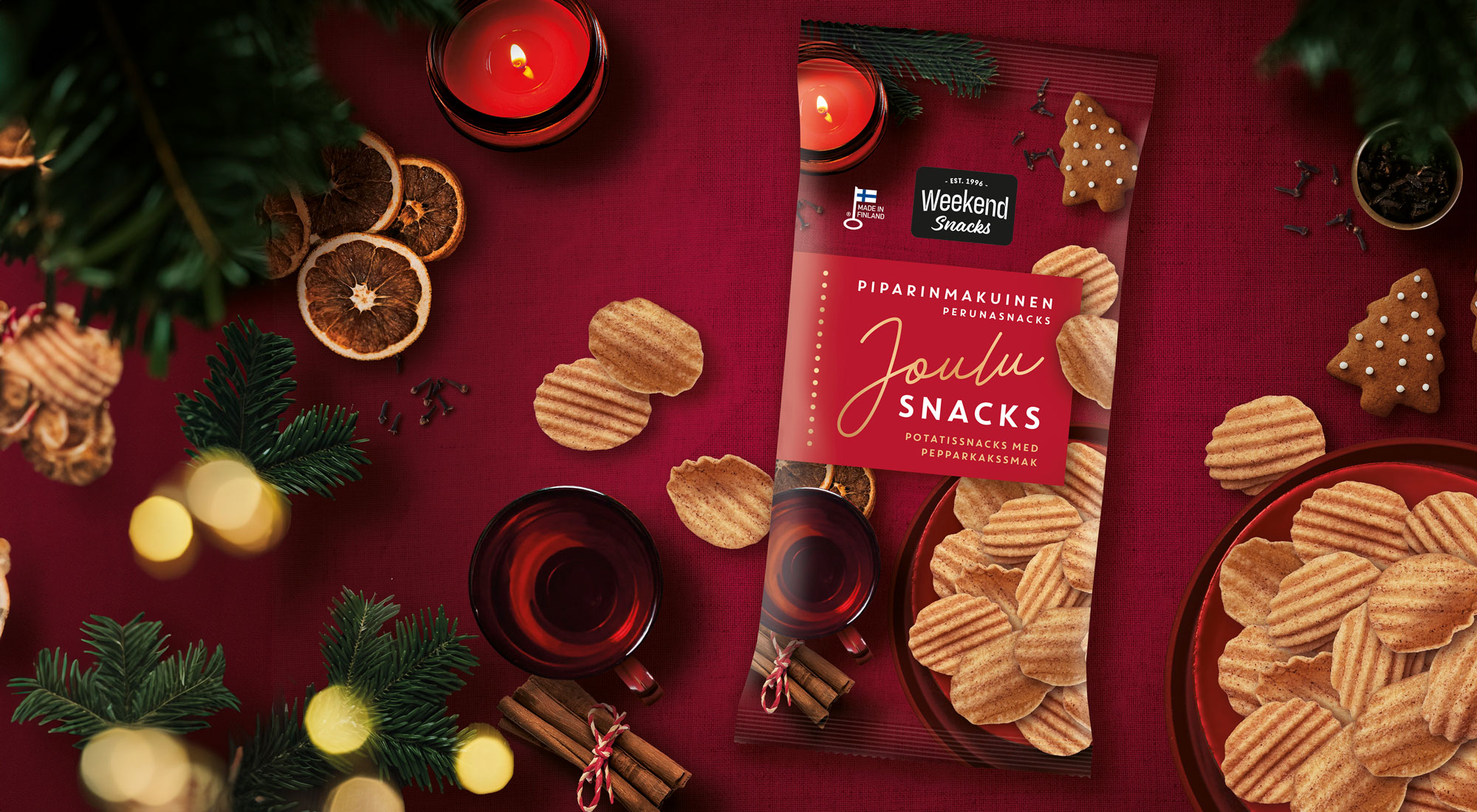 Weekend Snacks uudistaa joulun herkkuhetket piparinmakuisella perunasnacksilla